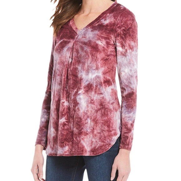 3/30$🔥NWT Westbound Tie-dye Velour Tunic eggplant - Picture 1 of 16
